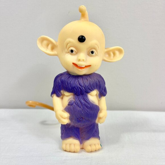 Vintage Archie McPhee Purple Bibo Alien Doll 5.5" Squeak Toy Rubber